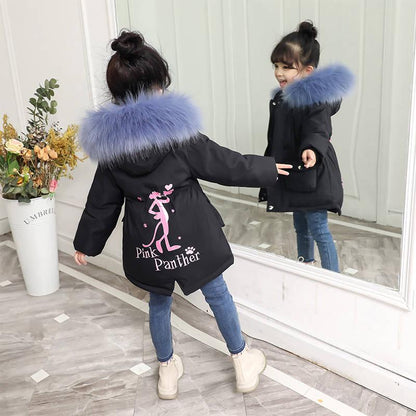 Girls Warm Winter Coat Fashion Long Kids Hooded Jacket Coat for Girl Outerwear Girls Clothes