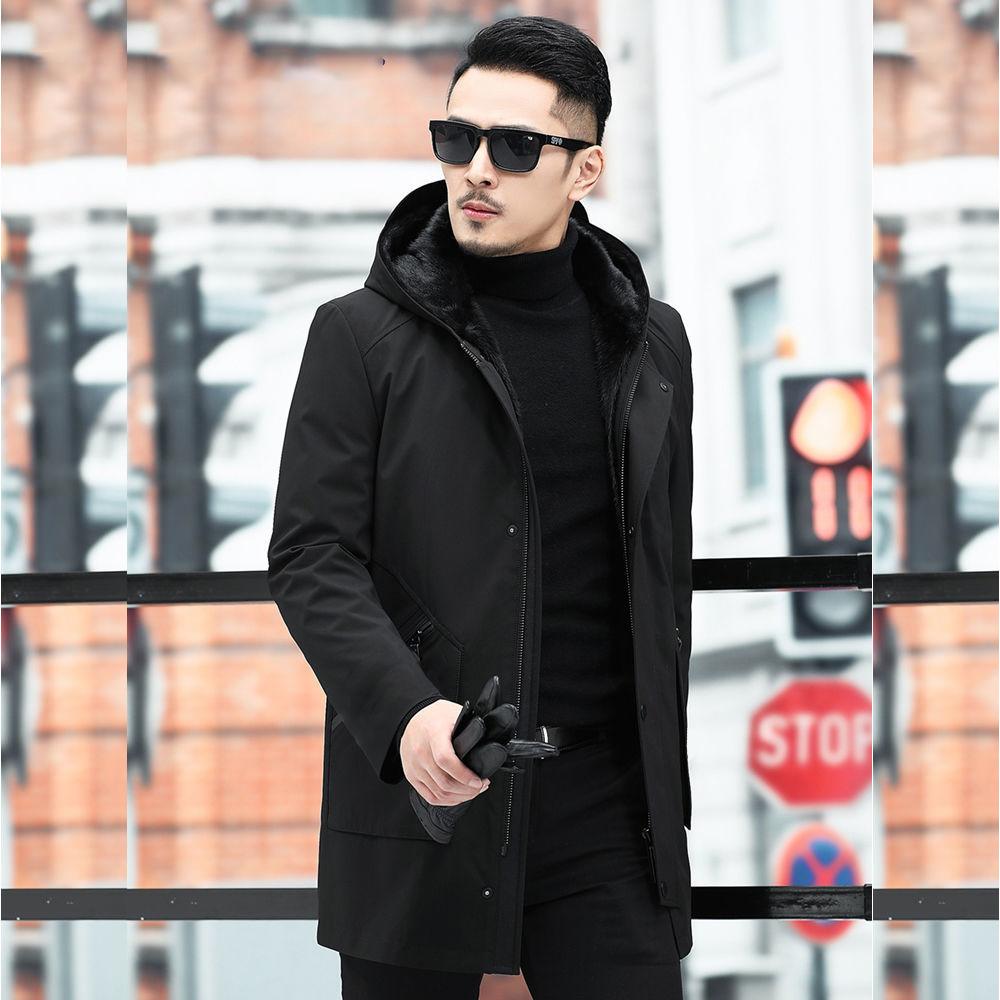 Men Winter Imitation Mink Fur Detachable Liner Thick Imitation Fur Jacket