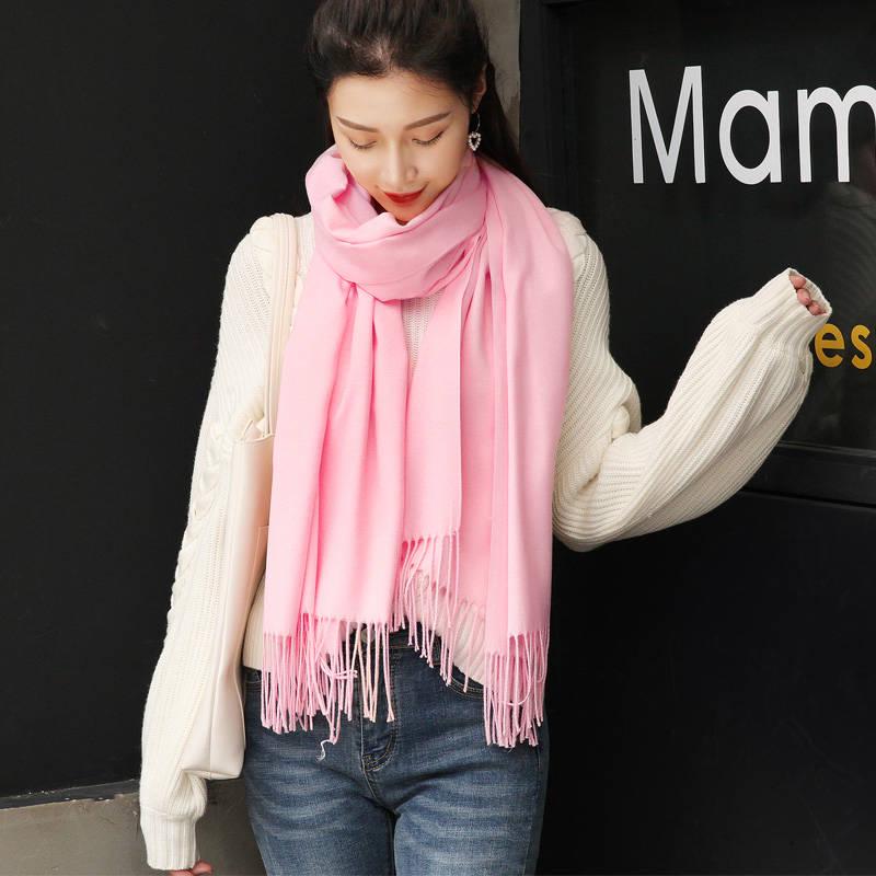 Scarf Women Solid Cashmere Scarves Lady Winter Thicken Warm Soft Pashmina Shawls Wraps