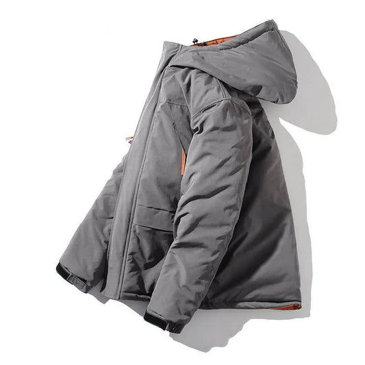 Men's Winter Cotton Clothing Loose Tooling Hooded Down Jacket Casual Short Thick Warm Jacket