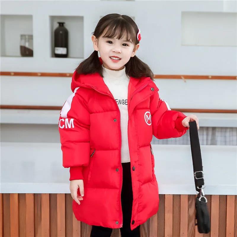 Children's Padded Jacket Boy Girl Baby Mid-length Padded Jacket Middle and Small Children's Thick Winter Padded Jacket Children's Wear