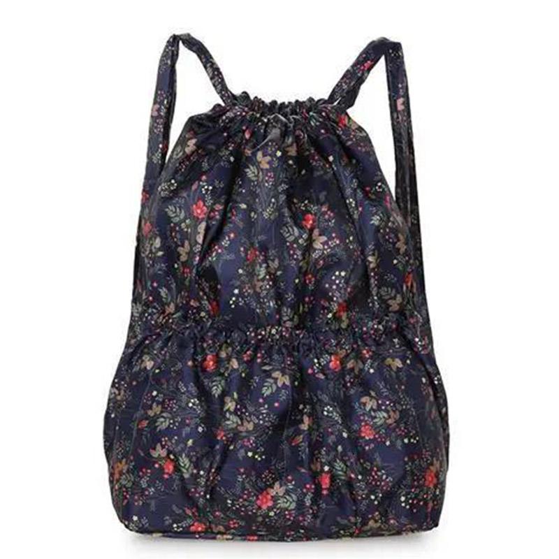 All-match Backpack Female Travel Bag Nylon Student Large-capacity Backpack Drawstring Pocket Mom Bag Gym Bag