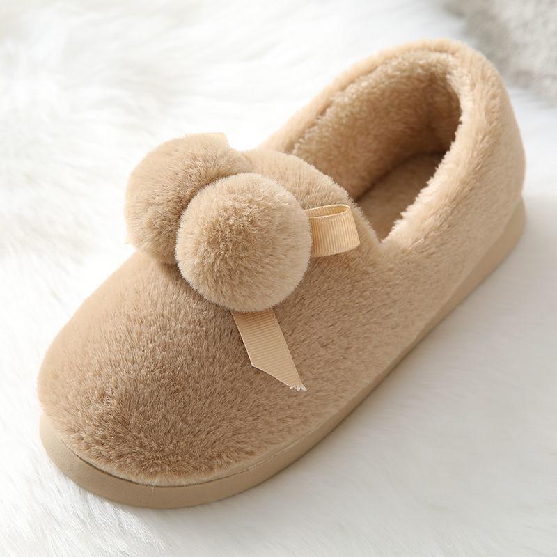 Plush Cotton Shoes Plus Cashmere Peas Shoes Women's Autumn and Winter Warmth Thick-soled Flat-bottomed Wild Cotton Shoes