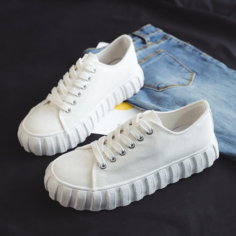 Korean Version of The Trend of All-match Canvas Shoes Women's Spring Casual Shoes Low-cut Student White Shoes