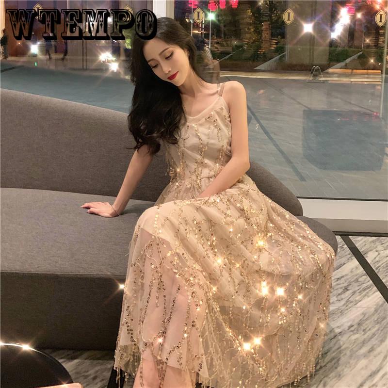 Party Dress Women Sexy Sequin Formal Wedding Prom Gown Tutu Dresses Empire