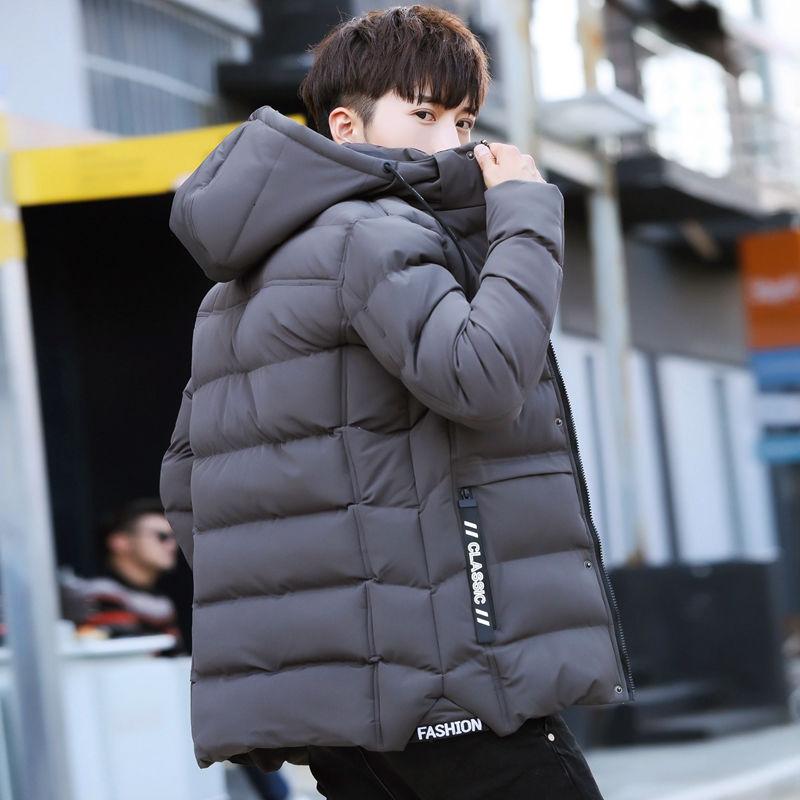 Winter Fashion Trend Men's Cotton Jacket Short Slim Casual Hooded Lightweight Warm Cotton Jacket