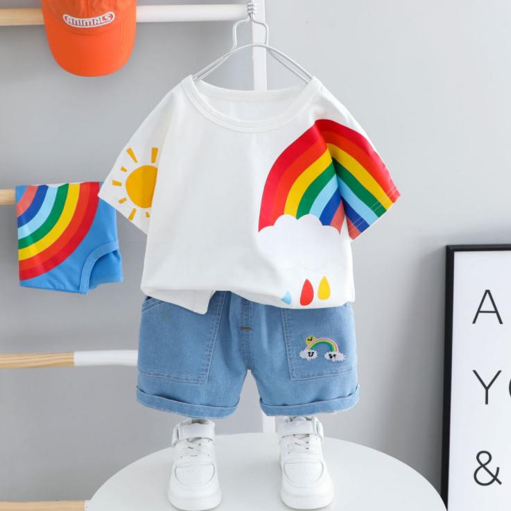 Baby Boy and Girl Summer Printing Short-sleeved Suit for Children 1-3 Years Old Baby Boy and Girl Summer Two-piece Suit