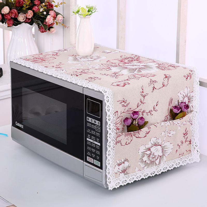 Kitchen Microwave Cover Microwave Oven Hood Oil Dust Cover with Storage Bag Kitchen Accessories Supplies Home Decoration