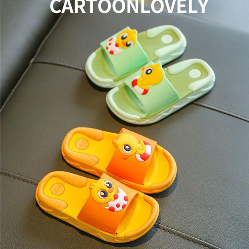 Children's Sandals Slippers Summer Boys  Girls Non-slip Soft Bottom Kids Bathroom Bath Slippers Cartoon Household Duckling Children Baby Slippers