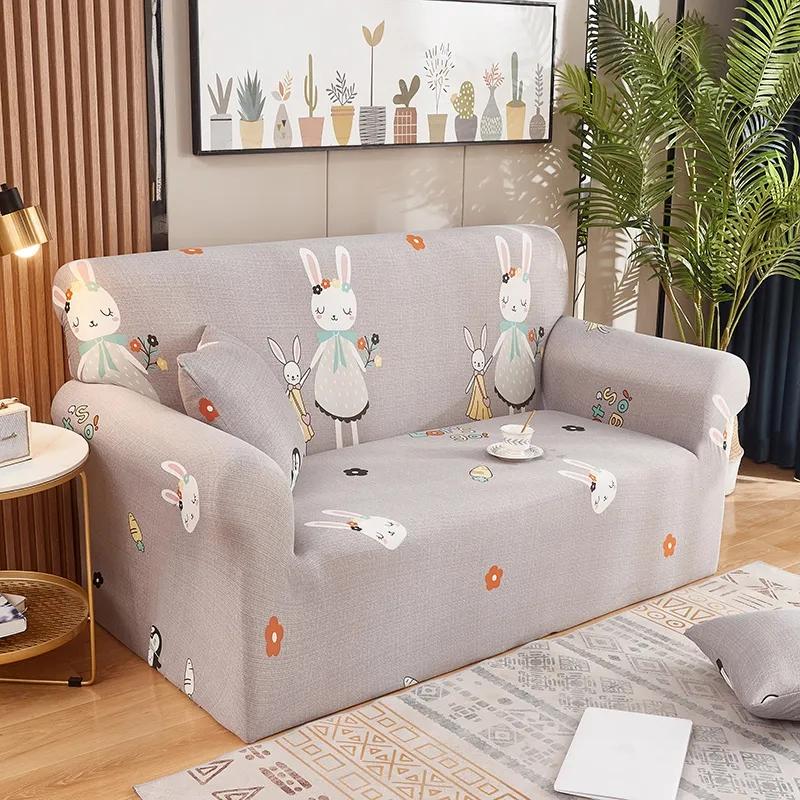 Cartoon Sofa Covers for Living Room Elastic Sofa Slip Covers 1/2/3/4 Seaters Anti Slip Universal Casual Simple Pet Home Decor Sofa Slipcover