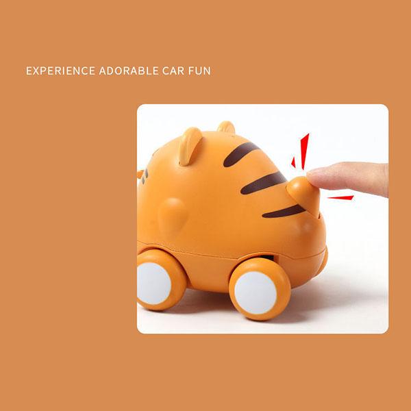 Children's Educational Toys Cartoon Button Catapult Car Toys Small Animal Inertia Toy Car Fall-resistant Cute Pet Modeling Toys