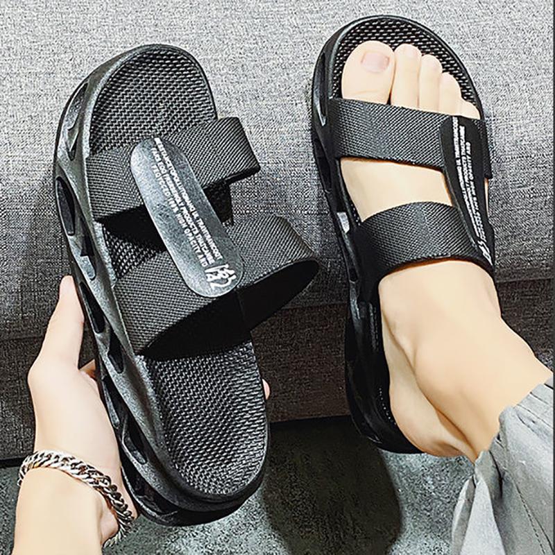 Outer Wear Trendy Personality Men's Slippers Fashion Blogger Beach Sandals Summer Household Non-slip Flip Flop Sandals