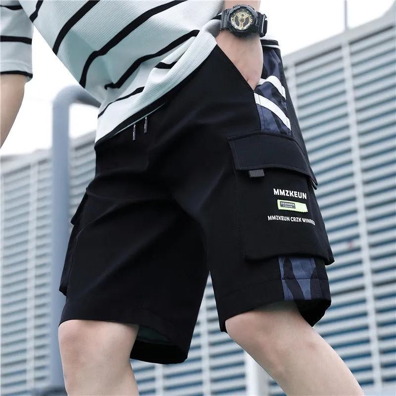 Overalls Shorts Men's Fashion Brand Loose Men's Casual Five-point Pants Students Wild Sports Large Size Summer Men's Trousers