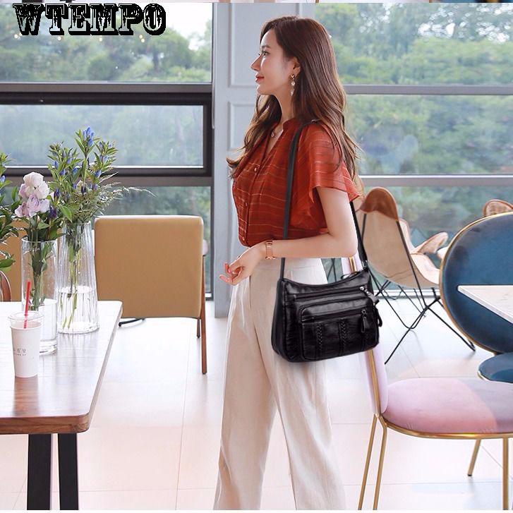 Large-capacity Bag Ladies Bag Fashion Wild Shoulder Slung Female Bag Soft Leather Bag