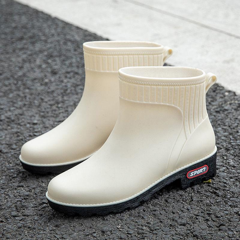 Waterproof Low Tube Plus Velvet Rain Boots Rain Boots Waterproof Shoes Rubber Shoes Overshoes Water Boots