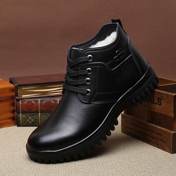 Men's Boots Warm Winter Footwear Men Snow Boots Men Leather Shoes Fur Men Military Boots