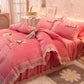 Thicken Plus Velvet Warm Coral Velvet Solid Color Fleece Bedding Princess Style High-grade Milk Velvet Four-piece Crystal Velvet