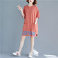 Short SleevedPrinted Loose Dress Women's Fashion Casual Vintage Spring Autumn All-match Plus Size Beach Dresses