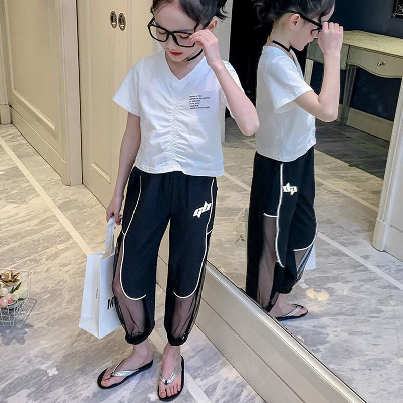 Girls' Mosquito Pants Summer Clothes Korean Fashion Style Loose Thin Summer Trousers for Big Kids