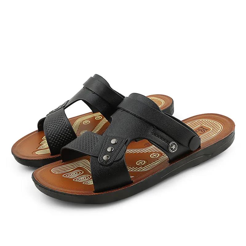 Summer Men's Non-slip Sandals Korean Style Beach Fashion Breathable Sandals Men's Soft Sole Dual Purpose Sandals and Slippers