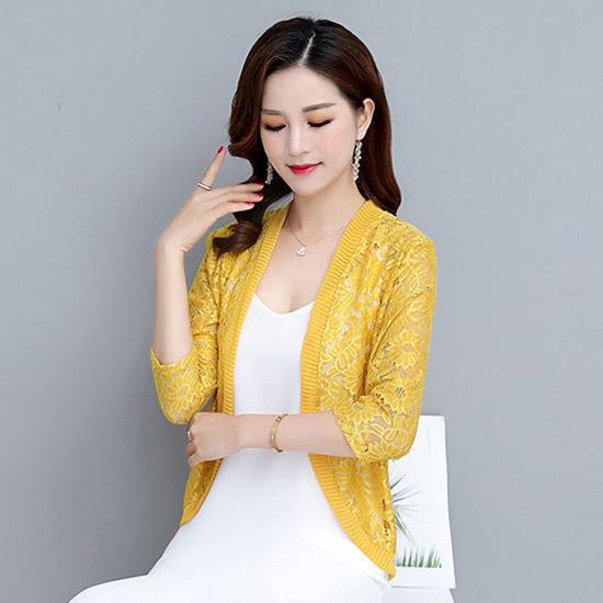 Sun Protection Clothing Women's Summer Large Size Cardigan with A Thin Coat All-match Shawl Lace Air-conditioning Shirt