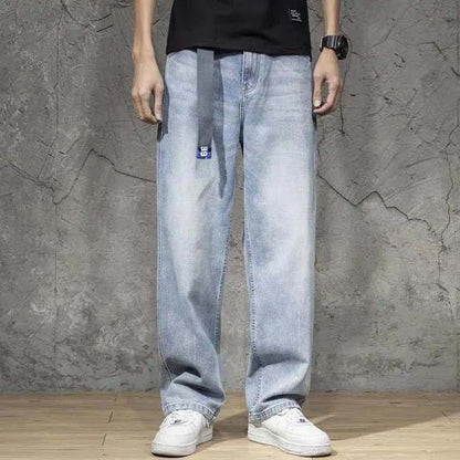 Casual Jeans Men's Loose Drape Wide-leg Pants Light-colored All-match Denim Straight-leg Trousers