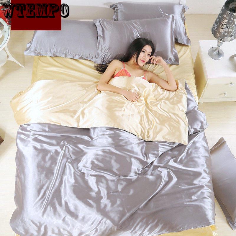 Satin Silk Fitted Sheet Elastic Solid Color Mattress Protector Bed Sheets Silk Solid Color