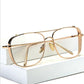 Retro Alloy Glasses Frame Women High Quality Oversized Transparent Eyeglasses Optical Myopia Glasses