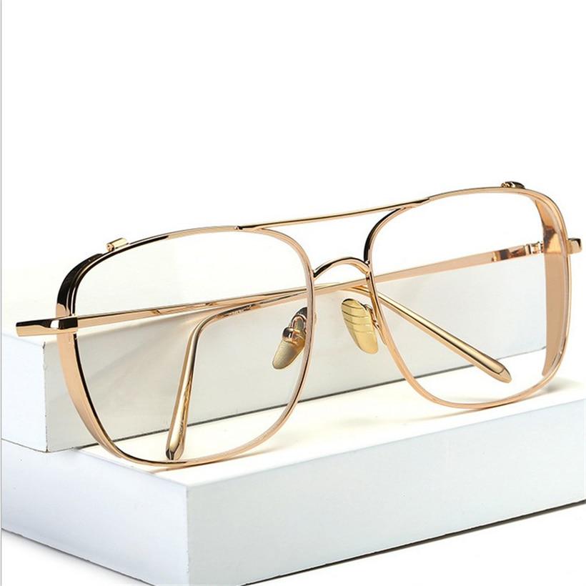 Retro Alloy Glasses Frame Women High Quality Oversized Transparent Eyeglasses Optical Myopia Glasses