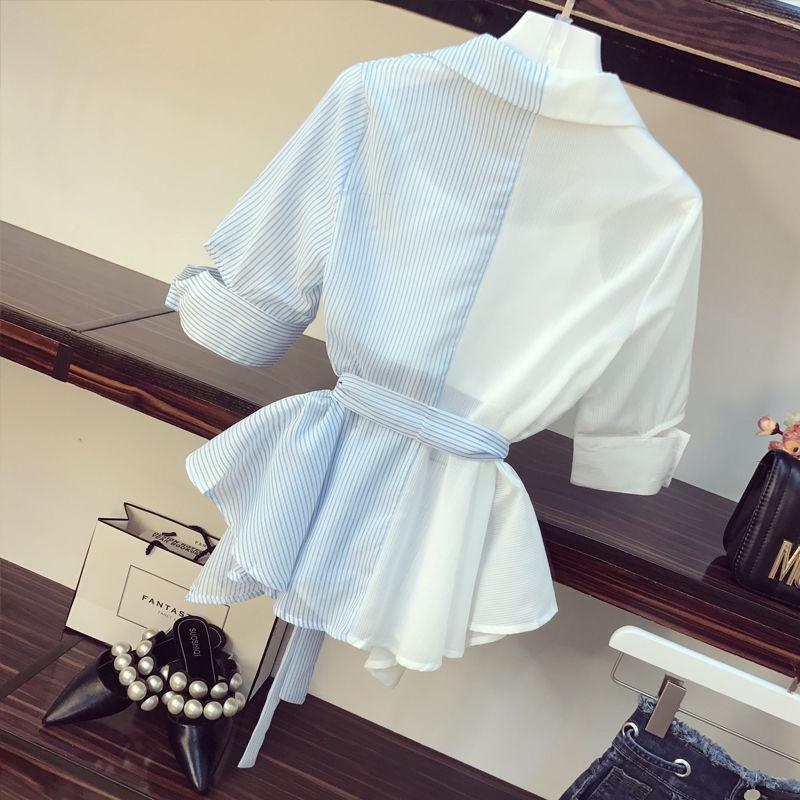 Plus Size Women Summer Irregular Hem Half Sleeve Shirt Denim Shorts Two Piece Set