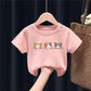 Summer Kids Cute Printing T Shirts Short Sleeve Tops Korean Style O-neck Loose T Shirts For Children Girls and Boys