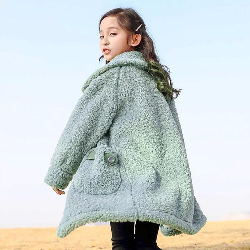 Girls' Windproof and Warm Autumn and Winter Clothes Winter  Thick Plus Fleece Jacket