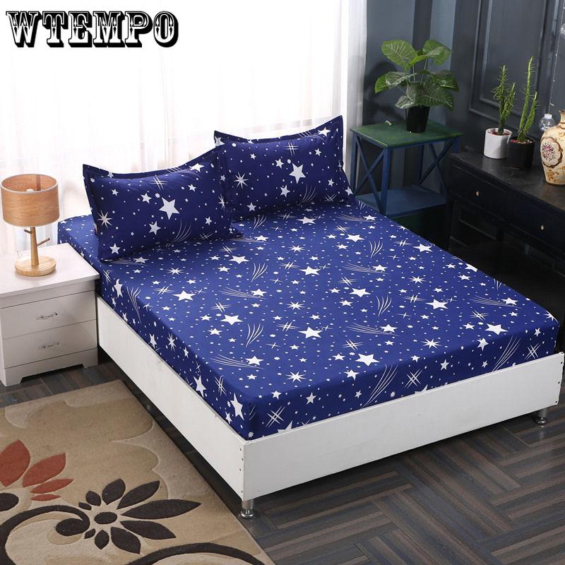 3pcs/set Skin-friendly One-piece Bed Sheet Simmons Protective Cover Non-slip Bed Sheet Fadeless  Bed Cover