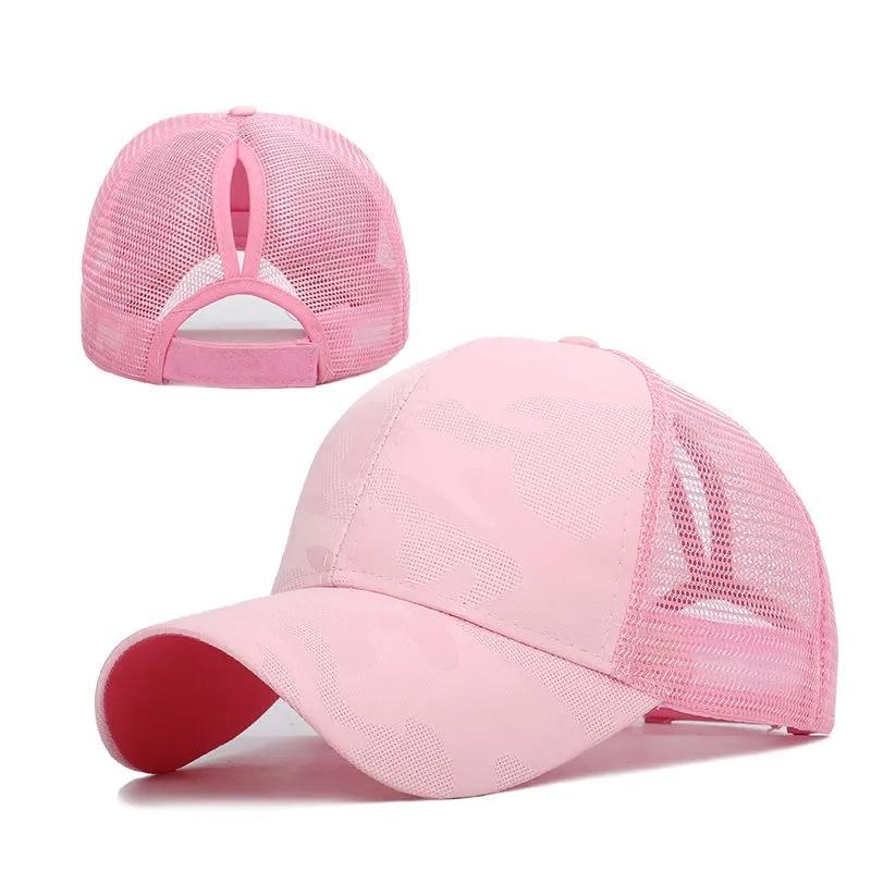 Women's Spring Summer Cotton Hats Outdoor Running Fitness Hat High Ponytail Baseball Cap Shade Breathable Ponytail Hat Adjustable Empty Top Cap