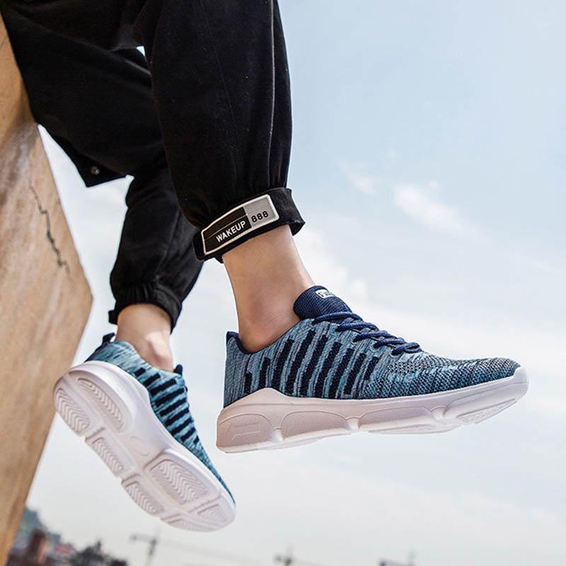 Plus Size 39-47 Summer Men Sneakers Lightweight Breathable Basketball Running Shoes Deodorant Flying Woven Mesh Casual Shoes