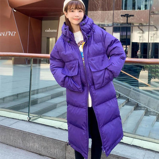 WTEMP Cotton-padded Jacket Women's Mid-length Padded Jacket Student Korean Style Loose Cotton-padded Jacket Women's Thick Coat