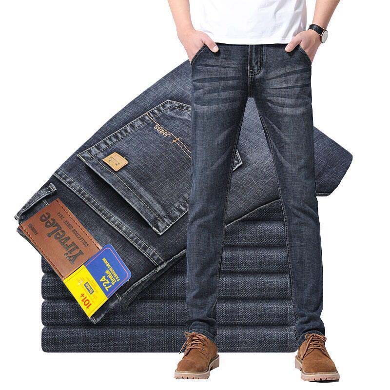 Spring and Autumn Thin Section Jeans Men's Loose Straight Stretch Business Casual Young Men's Trousers