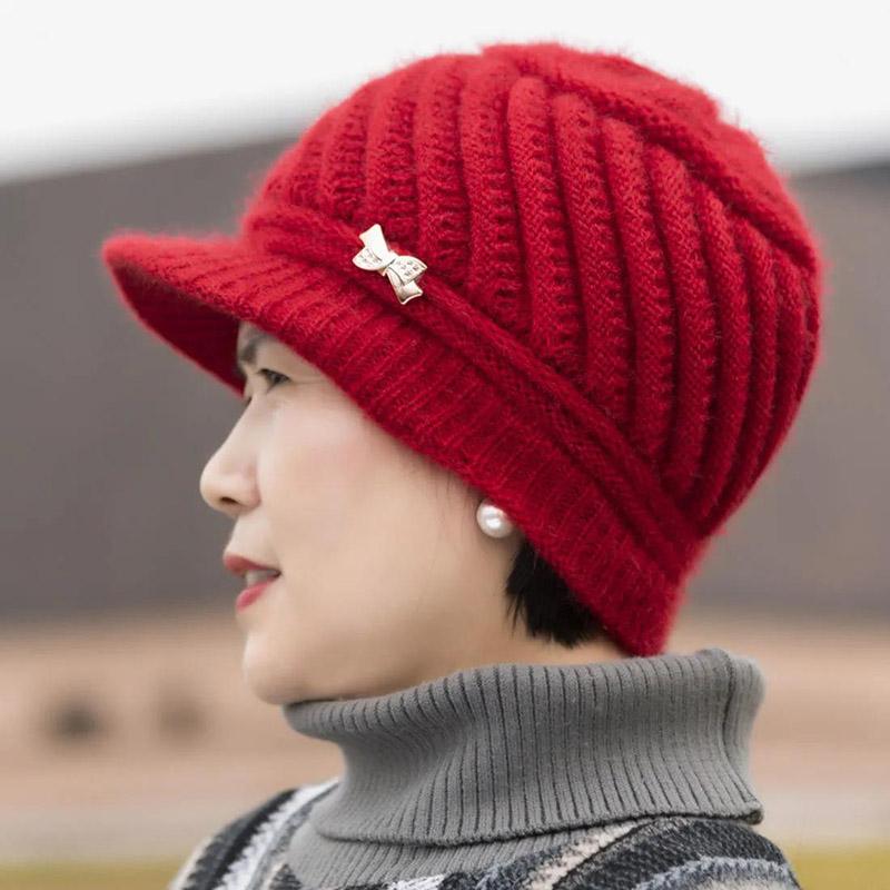 Winter Plus Cashmere Knit Hat Korean Style Fashion Fur Ball Warm Caps Cycling Windproof Woolen Cap for Women