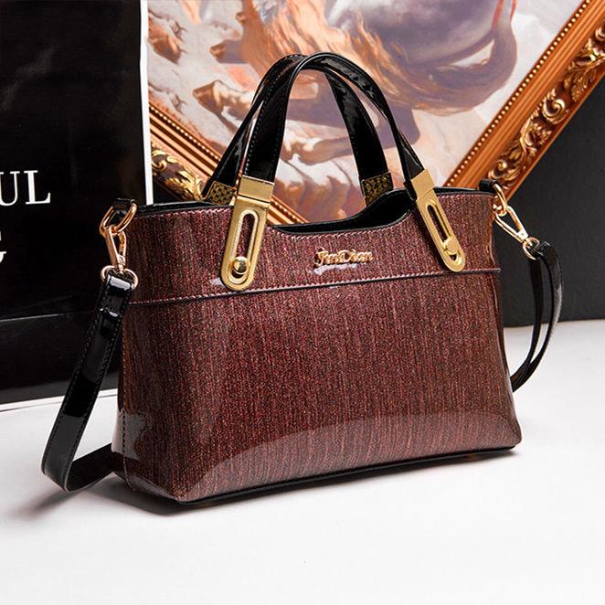 Bags for Women Leather Handbags Bright Leather Shoulder Bag Ladies Clutch Bride Wedding Tote