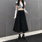 Women Spring Summer Simple High Waist Short Casual Skirt Elastic Waist Solid Color Slim Streetwear A-line Long Skirt