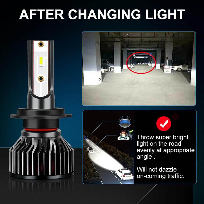 1pc Mini H4 H7 LED Bulb Car Headlight H1 H3 H8 H11 Led 9005 HB3 9006 HB4 12000LM 6000K White Auto Fog Lights Headlamp