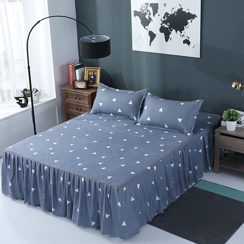 Bedroom Household Single-piece Sanding Bed Skirt Solid Color Skin-friendly Bedspread Bed Cover Bedroom Student Dormitory Sheets