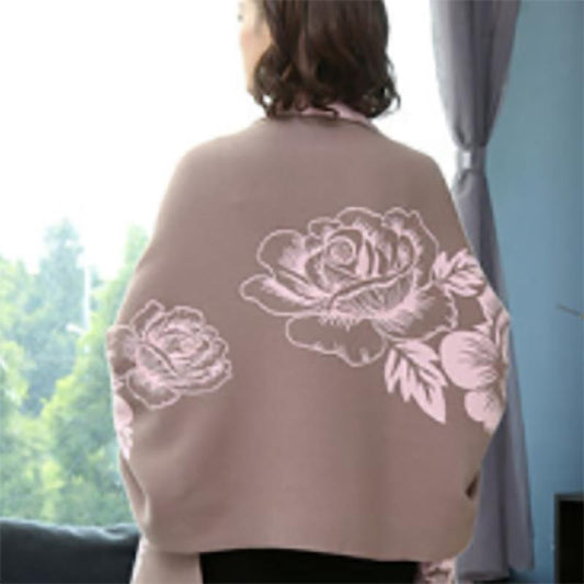 Sleeve Scarfs Female Wool Jacquard Thickened Warmth Cloak-style Double-sided Cloak Scarf Dual-use