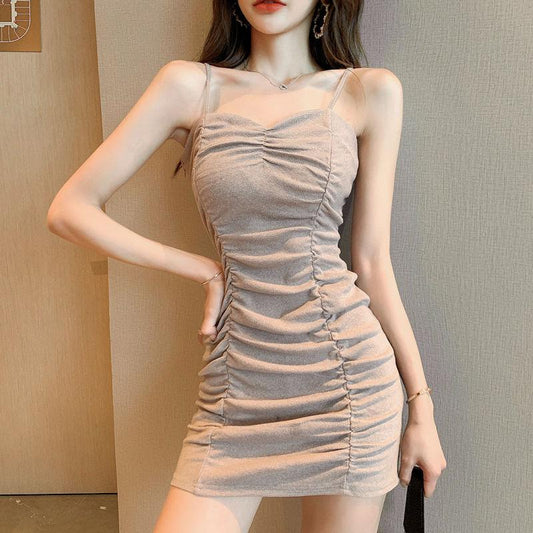 Women Sexy Sheath Sling Dress Tight-fitting Base Skirt Inside Hip Skirt Sleeveless Nightclub Bar Dress