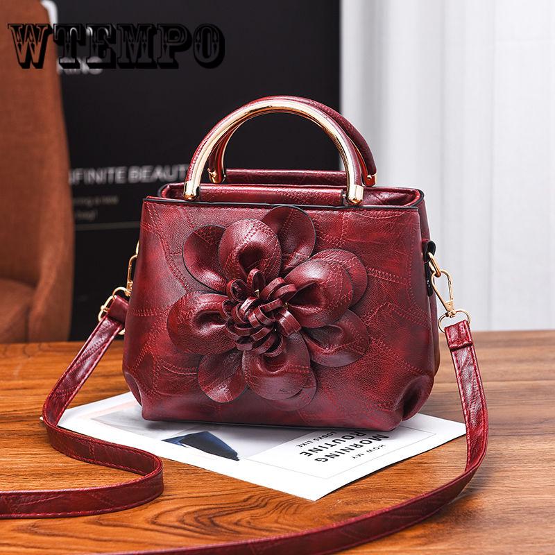 Vintage Crossbody Bags Messenger Bag for Women PU Leather Carved Handbag