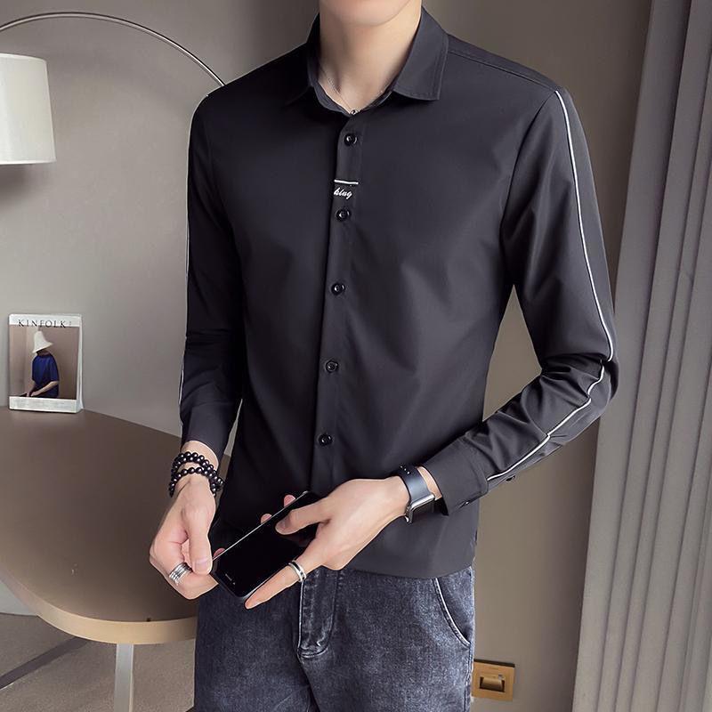 Autumn Men's Long-sleeved Shirts Trend All-match Casual and Non-iron Men's Long-sleeved Shirts