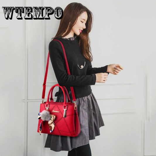 Handbags Bowknot Decoration Casual Women Shoulder Crossbody Handbags Leather Bags