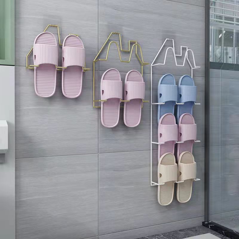 Bathroom Slippers Rack Simple Shoe Rack Door Hook Rack Shoe Rack Door Strong Hook Multifunctional Household Shelf Home Organizer