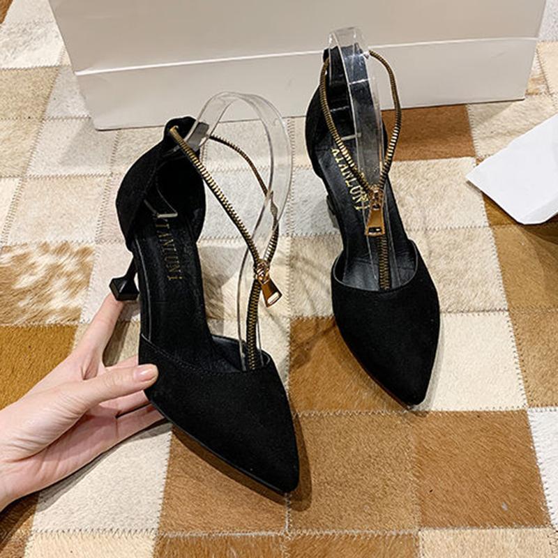 French Girl High Heels Spring All-match Sexy Hollow Stiletto Pointed Sandals