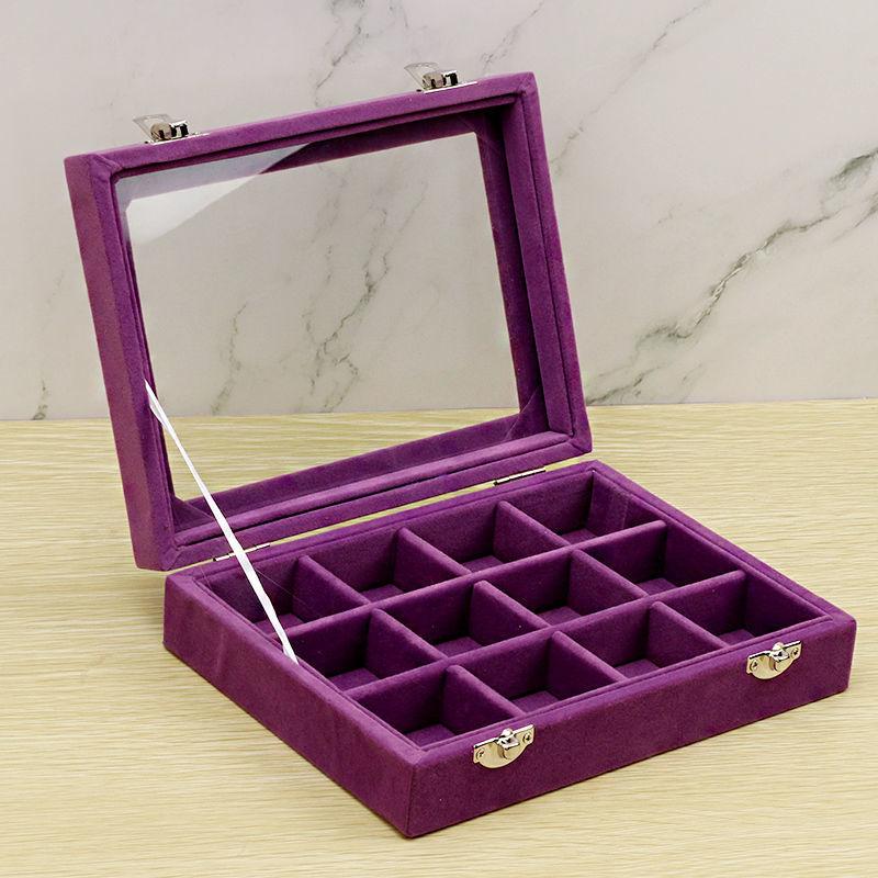 24 Grid Jewelry Storage Box Dust-proof Transparent Large-capacity Hand Jewelry Ear Stud Necklace Portable Exquisite Jewelry Box